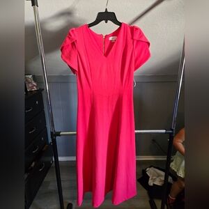 Calvin Klein Vibrant Pink Midi Dress